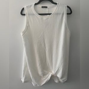 Miholl Knit White Tank with Knot Detail